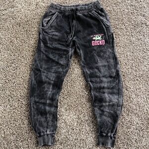 Gecko Volcanic Sweatpants Adult Size Small Acid Wash Grey Reissue Jogger Pants